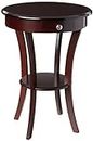 Frenchi Home Furnishing Wood Round Table with Drawer and Shelf, Espresso