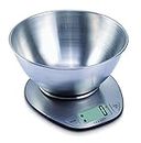 Exzact Electronic Kitchen Scale with a Mixing Bowl Stainless Steel -Digital Baking Scale - Food Scale - Support Imperial and Metric Switch - Capacity Max 5kgs