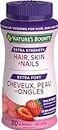 Nature's Bounty Extra Strength Hair, Skin & Nails, 80 Gummies, Strawberry cream flavour
