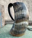 Viking Tankard Drinking Horn Beer Mug Vintage Medieval Ale Mead Home Gift -16 oz