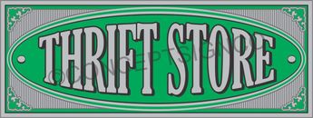 3'x8' THRIFT STORE BANNER Outdoor Sign LARGE Resale Shop Furniture Clothing Sale