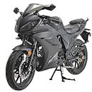 HHH 125cc Motorcycle with Manual Transmission for Adults Youth LED Lights and 17” Wheels (Black Color)