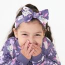 Sugar Plum Floral Luxe Baby Girl Soft & Stretchy Bamboo Bow Headbands - Newborn - 3T