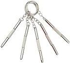 Arkriza 3 Pc'S Compact Pocket Mini Diy Screwdriver Kit With Keychain For Eyeglass, Sunglass, Watch, Jewellery, Electronics, Toy Repair Kit Kids/Adults,Ideal For Christmas Gift (Pack Of 3) - Silver