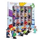 Playmags Magnetic Figures-Community Figures Set of 15 Pieces - Play Magnetic Tiles - STEM Toys Children - Magnetic Tiles Expansion Pack- Compatible w Other Brands