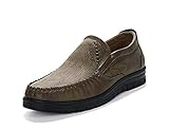 Zapatos de para Caballero Mocasines Hombres Cuero Conducción Cómodos Antideslizantes Negocios Trabajo Zapatos Pisos（Amarillo,46 EU