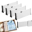 KAYEF 4 Piece Drawer Dividers, Expandable Drawer Dividers, Adjustable Drawer Dividers, Kitchen Drawer Organisers, For Cutlery, Dressers, Office, Small