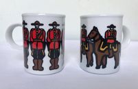Marc Tetro Danesco Vintage 90er Jahre zweier Set Kanada Tassen RCMP Mounties Kaffeetasse sehr guter Zustand