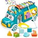 TOY Life Baby Toys 12-18 Months Baby Xylophone Toys Kids Xylophone Baby Toys 6 to 12 18 Months Toys Musical Instruments with Shape Sorter & Building Blocks Shape Sorting Bus Baby Learning Bus