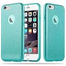 cadorabo – Luxurious Glitter TPU Hard Case for > Apple iPhone 6 / 6S < - Etui Skin Bumper Slim Case Silicone Protective Cover in STARDUST-TURQUOISE