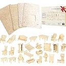 KOKOBOX Giocattolo Accessori Set mobili in legno per Casa delle Bambole Oggetti in Miniatura