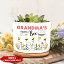 Custom Grandma's Garden With Kids Name Mini Plant Pot, Gift for Grandma Mom