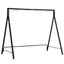 Outsunny Metal Porch Swing Stand, A-Frame Swing Frame with 4 Rings, Hanging Chair Stand Only, 528 LBS Weight Capacity, for Backyard, Patio, Lawn, Playground, Black