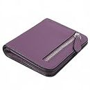 GADIEMKENSD Small Purses for Women RFID Blocking Bifold Soft Leather Wallet Credit Card Holders with Zip Mens Mini Coin Pocket Wallets Money Organisers Case for Travel Gift Minimalist Purple