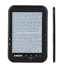 6'' Portable E-Paper with 800x600 Resolution+Audio Player, E-Reader E-Book Reader with Electronic Ink Screen Available in 29 Languages with A Pair of Headphone and Leather Case, 16/8/4GB(Black 8G)