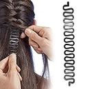 DazzleDiva Hair Braider Tool Hair Braiding Hair Weave Twist Hair Braid Roller Maker Hair Accessory Hair Styling Tools For Women & Girls - 2 Pcs (Black)
