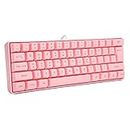 Bewinner V700 Pink Wired Gaming-Tastatur, 61 Gaming-Tasten RGB-Tastatur mit Hintergrundbeleuchtung für Desktops und Laptops, Universelle Ergonomische Tastatur