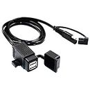 MOTOPOWER MP0609C 3.1Amp Waterproof Motorcycle Dual USB Charger SAE to USB Adapter Cable Phone Tablet GPS Charger