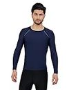 NEVER LOSE Men's Full Sleeve Compression Shirt - Athletic Base Layer for Fitness, Cycling, Training, Workout, Tactical Sports Wear - Cool Dry Running T Shirt (Large, Ultima Blue)