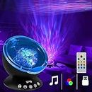 TOAVI Mermaid Decor Remote Control Night Light Ocean Wave Projector 7 Colorful Ceiling Mood Lamp With Bulit-In Speaker Music Player (Black,acrylonitrile_butadiene_styrene, Pack Of 1)