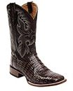 Cody James Men's Exotic Caiman Tail Skin Western Boot Broad Square Toe Black 8.5 EE US