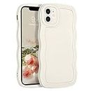 YINLAI for iPhone 11 Case Cute Curly Wave Frame Shape Soft TPU Silicone Cover for Women Men Camera Protection Shockproof Phone Case for iPhone 11 6.1" Off White