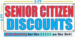 SENIOR CITIZEN DISCOUNTS Banner Sign NEW Larger Size Best Quality for the $$$