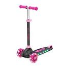 EVO Eclipse Light-Up 3 Wheeled Scooter | Kids Push Scooter With Adjustable Handle Height | Adjustable Handle Height Scooter For Boys And Girls| Kick Scooter For Kids Aged 3+ (Pink)