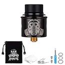 WOLFTEETH RDA Clone Apocalypse Portable Bag Type | Rebuildable Dripping Atomizer Dual Coil | Adjustable Air Hole | Velvet Drawstring Bag (Stainless Steel in Black/Nicotine Free 121303)