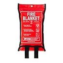 Firechief SVB1/K40 - Coperta antincendio Kitemarked, piccola coperta antincendio (1 m x 1 m) adatta per l'uso in casa (cucina, ufficio, garage)