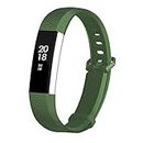 Fcloud Sport Watch Bands Compatible with Fitbit Alta/Fitbit Alta HR Soft Water Proof Fitness Straps for Women Men（Dark Green，Small）