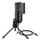 FIFINE USB Condenser Podcast Microphone for Studio Recording Streaming Gaming