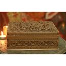 Walnut wood jewelry box, 'Lavish Garden' - Floral Wood Jewelry Box