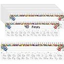 40 PCS Desk Nameplates, Waterproof Confetti Desk Name Tags with Alphabet, Number Line 1-30 Erasable and Reusable Traditional Manuscript Name Plate for Classroom School Student (12” x 3.5”)