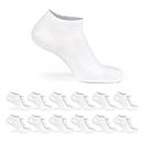 Basic Treasure 12 Paar Baumwolle Weiße Sneaker Socken 43-46, Atmungsaktiv, Kurze Socken Unisex, Schwarze, Weiße oder Graue Sneaker Socken Herren und Damen