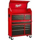 Heavy-duty, Drawer 16 Tool Chest 46 In. and Rolling Cabinet Set, Red and Black, Personal Valuables Storage Drawer with Separate Lock in the Tool Chest