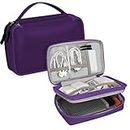 FYY Electronic Organizer, Travel Cable Organizer Bag Pouch Electronic Accessories Carry Case Portable Waterproof Double Layers All-in-One Storage Bag for Cable, Charger, Phone, Hard Drive, S-Purple
