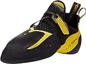 La Sportiva Mens Solution Comp Rock Climbing Shoes, Black/Yellow, 9.5