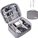 OrgaWise Large Travel Cable Organizer Bag Electronics Accessories Case Two-Layer for iPad Mini, Kindle, Hard Drives, Cables, Chargers-Grey (Two-layer-Grey)
