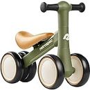 Retrospec Cricket Baby Walker Balance Bike with 4 Wheels for Ages 12-24 Months - Toddler Bicycle Toy for 1 Year Old’s - Ride On Toys for Boys & Girls, Olive Drab