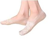 CHACKO Women's No-show Net Socks/Footies Socks/Foot Cover_Free Size_Beige (Pack Of 01)