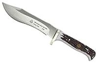 SGB Puma Buffalo Hunter POM Commando Staghorn Fixed Blade Hunting Knife with Leather Sheath