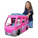 Barbie Camping-Car Transformable, avec 7 Zones de Jeu Et 60 Accessoires Inclus, Comprend Toboggan, Piscine, Pick-Up, Et Bateau pour Poupées, 76 cm, Jouet pour Enfant de 3 Ans et Plus, HCD46