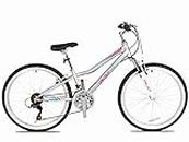 Insync Concept Chillout FS Girls’ Bike With 24-Inch Wheels & 11-Inch ATB Style Steel Frame, 18-Speed Shimano Gearing & Microshift Shifters, Non-Slip Pedals, MTB Adjustable Saddle, V-Brake, Grey Colour