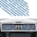 10Pcs Bling Decorative Strip for Car Air Conditioner, Car Air Conditioning Trim, Car Interior Accessories Diamanteed for Most Right Air Outlets (Azul)