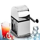 Hand Crank Stainless Steel Ice Crusher, Ice Block Breaking Machine, Mini Ice shavers Chopper, Manual Snow Cone Smoothie Maker, Slush Machine, for Ice Cream, Cocktails, Cold Juice and Smoothies