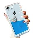 UnnFiko iPhone 6 Case, Dynamic Blue Liquid Floating Yellow Ducks and Pirate Ship Flexible Soft Rubber Case with Quicksand Cover for iPhone 6s (Pirate Ship, iPhone 6/6s)