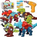 Jaoxikai Take Apart Dinosaur Toy,Educational Building Dinosaur Toy for 3 4 5 6 7 Year Old Kid Boy Girl,STEM Toy Birthday Gift Children Learning Construction Toy with 1 Electric Drill&4 Hand Drill Tool