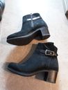 Dansko Suede Leather Buckle Ankle Heeled Boots  Black Size 39 or AUS 8