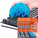 LAZI Multipurpose (Blue Pack of 3) Keyboard PC Laptop Car AC Vent Interior Dust Cleaning Gel Jelly Detailing Putty Cleaner Kit Universal Electronic Product Cleaning Kit 100gm per Pouch